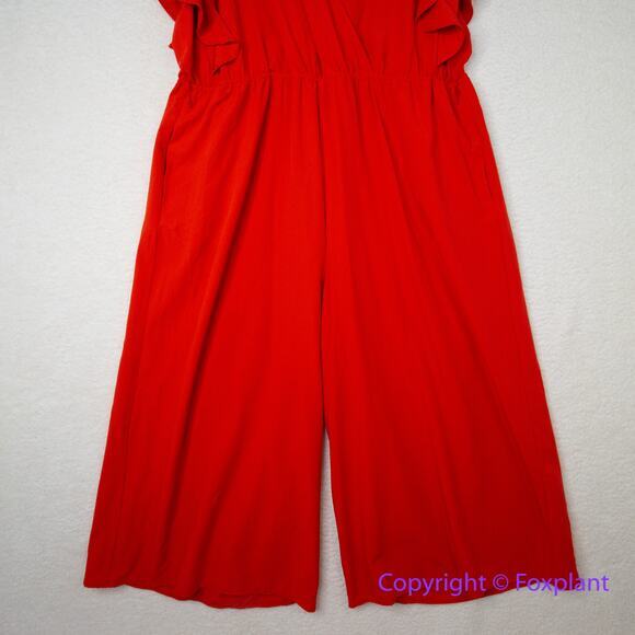 ANTHROPOLOGIE x HUTCH Crepe Flutter Sleeve Wide Leg Jumpsuit, plus size 2X - Picture 4 of 14
